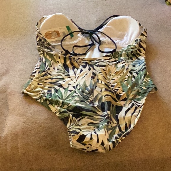 Hurley Green Leaf Print One-Piece Swimsuit - Picture 2 of 5